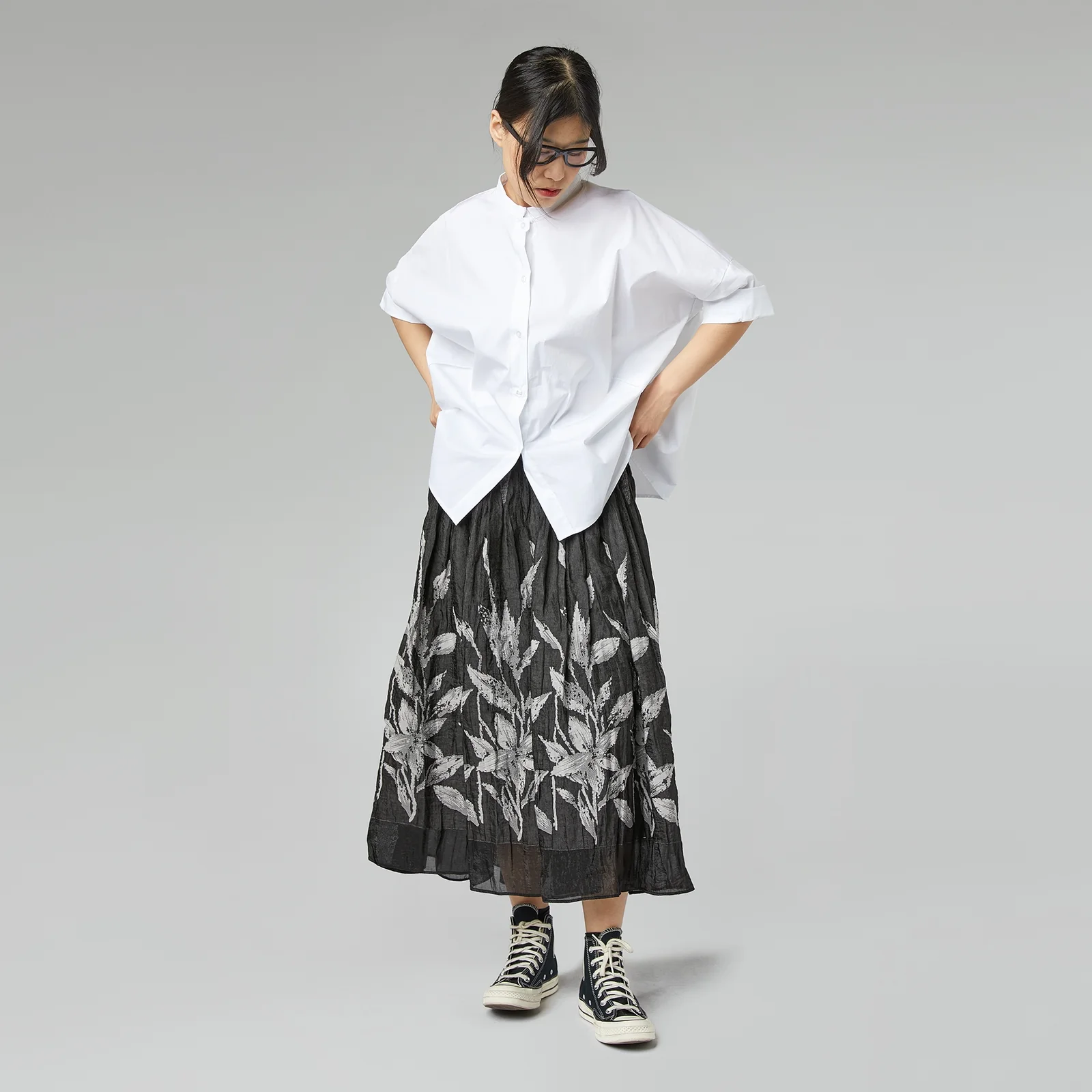 110067WHITEFRONT Wendy Trendy KOREAN COLLAR SHIRT OVERSIZED- SKY BLUE - Image 2