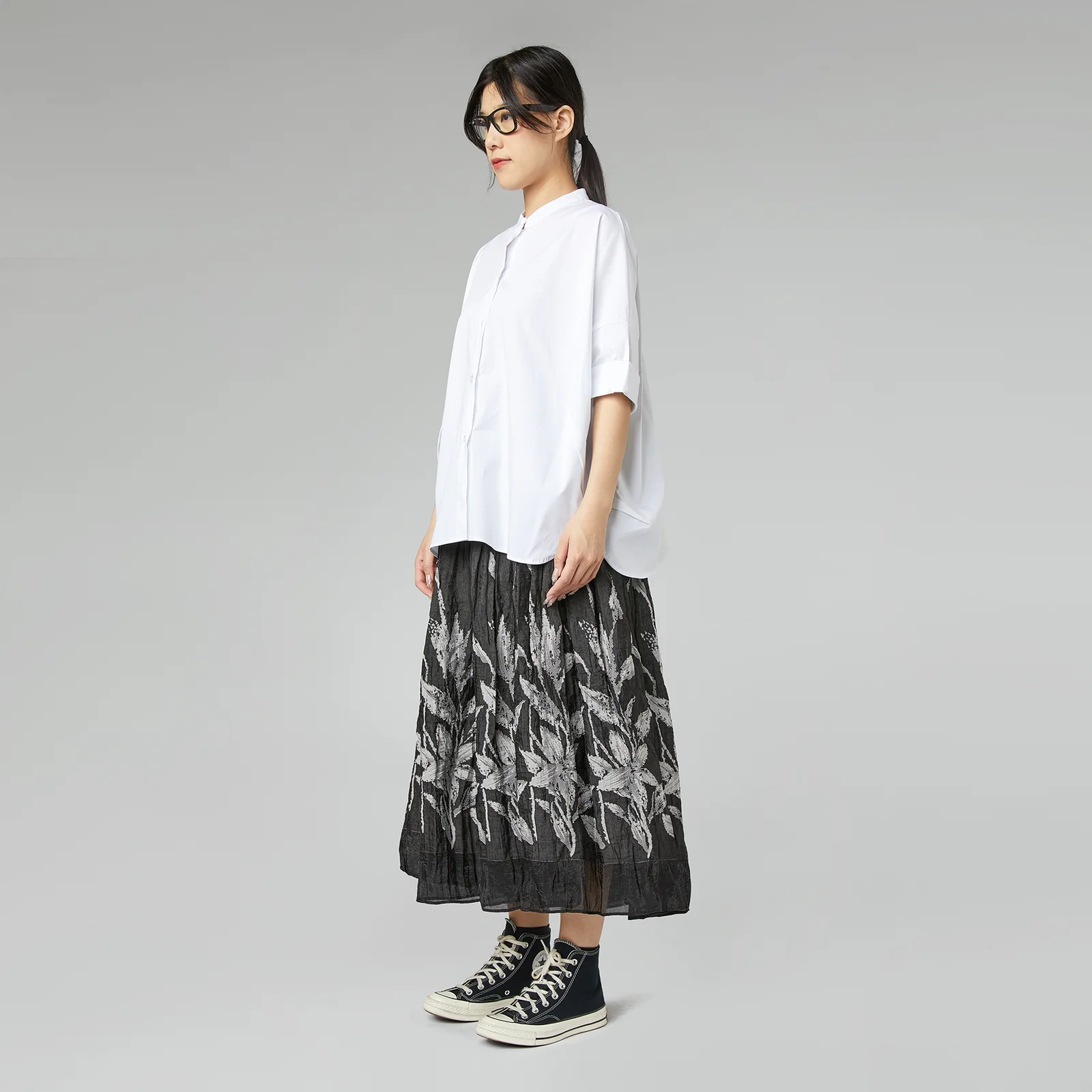 110067WHITESIDE Wendy Trendy KOREAN COLLAR SHIRT OVERSIZED- SKY BLUE - Image 3