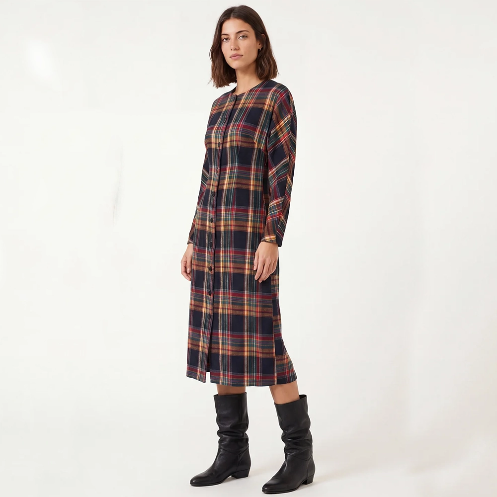 112420 Γυναικείο outfit με μίντι καρό φόρεμα Pepaloves Vestido Largo Tartan στο ladyfox.gr