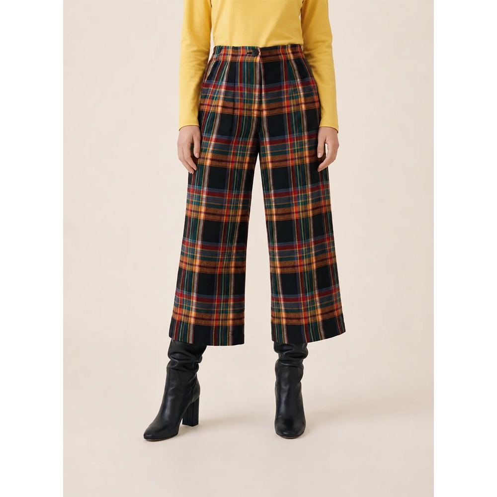 112421close Γυναικείο Καρό Παντελόνι Pepaloves Tartan - Ψηλόμεση Ζιπ Κιλότ - Image 3