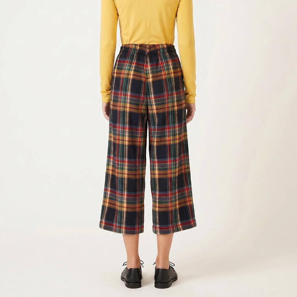 112421model back Καρό παντελόνι Pepaloves Tartan σε γραμμή ζαντ κυλότ