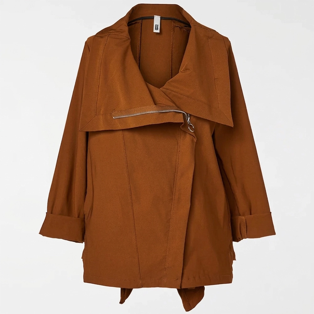 126132_TOBACCO Wendy Trendy 126132 ταμπά γυναικείο τζάκετ Punto Milano με γιακά