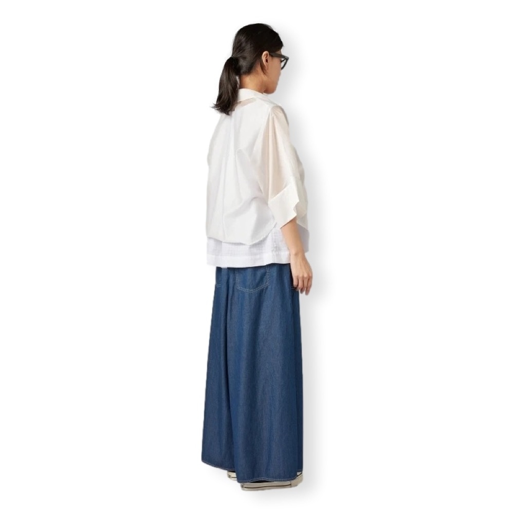 224054creamback Γυναικείο cropped πουκάμισο ημιδιάφανο Wendy Trendy