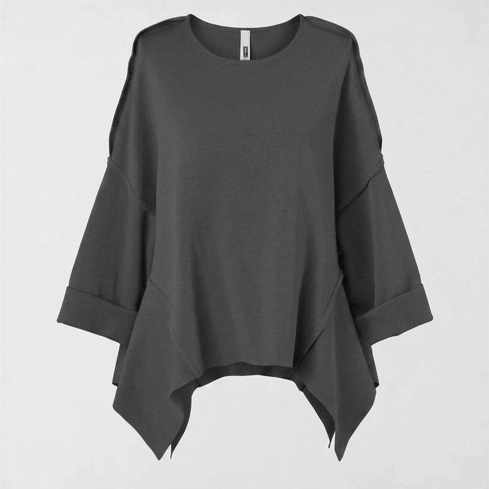 230001grey WENDY TRENDY SWEATSHIRT WITH SIDE POINTED INSERTS IN COTTON - Image 7