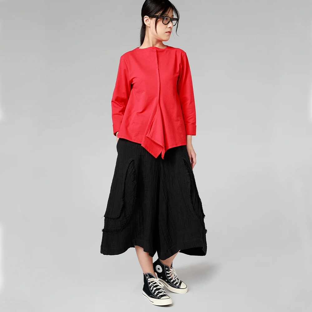 260166 Wendy Trendy avant-garde σύνολο με ανάγλυφη cropped παντελόνα - Κωδικός 260166 | Ladyfox.gr