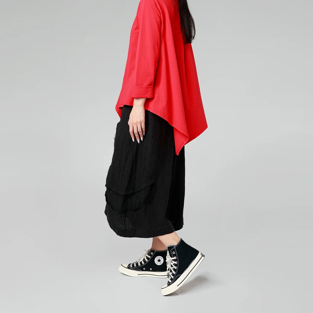 260166side Wendy Trendy γυναικεία παντελόνα με ανάγλυφη υφή από βαμβάκι και λινό - Κωδικός 260166 | Ladyfox.gr