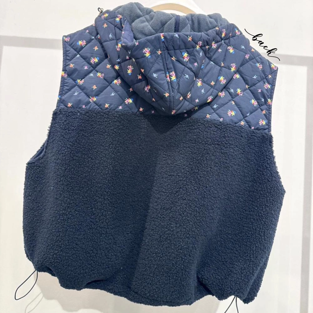 2835 JACKET BLU BACK γυναικειο γιλεκο wiya 2835 λεπτομερεια teddy και καπιτονε