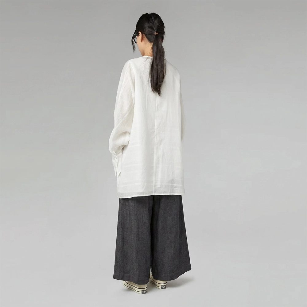 7918363blackback Wendy Trendy Παντελόνα Ζιπ Κιλότ Denim Look – Μαυρο - Image 3