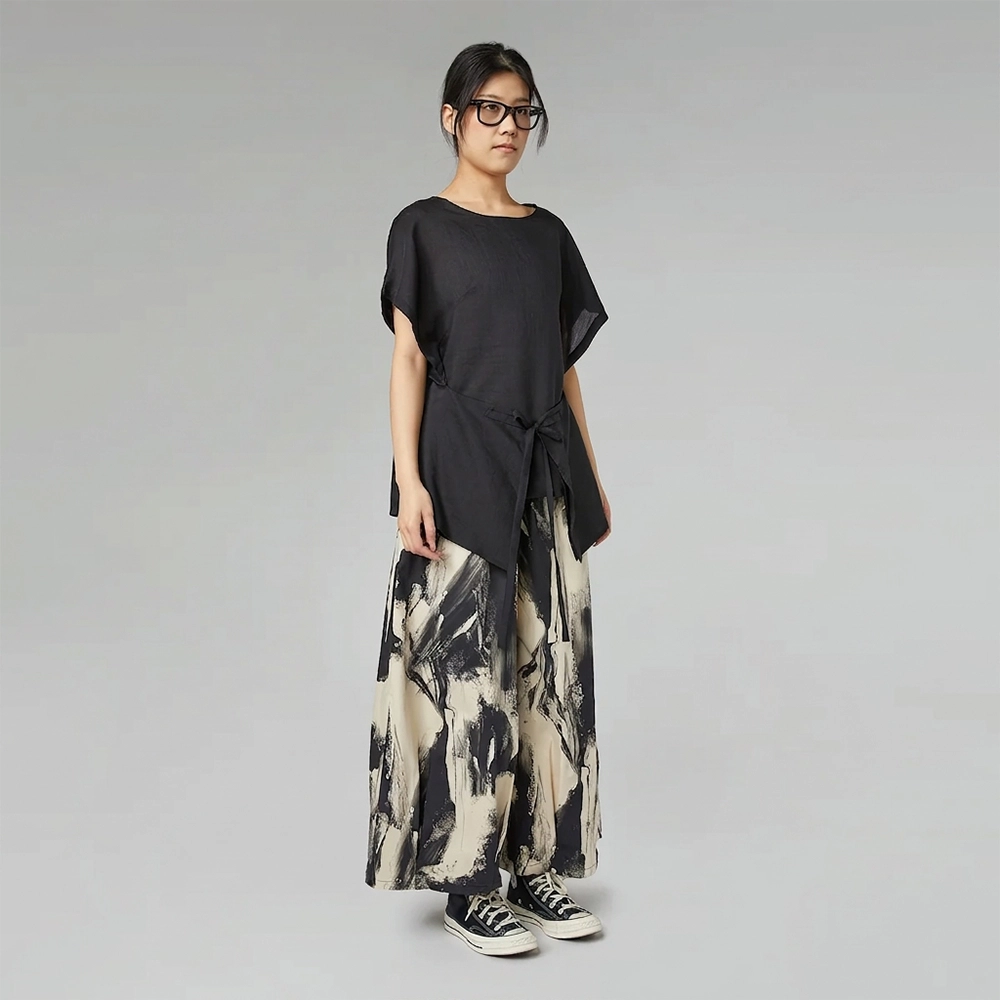 826007TOTALSIDE Πλαϊνή όψη από φαρδιά παντελόνα Wendy Trendy 826007 - Lady Fox