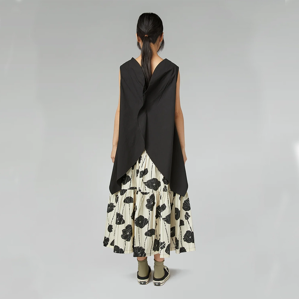 926023back Wendy Trendy βαμβακερή μάξι φούστα με παπαρούνες κωδ. 926023 Ladyfox