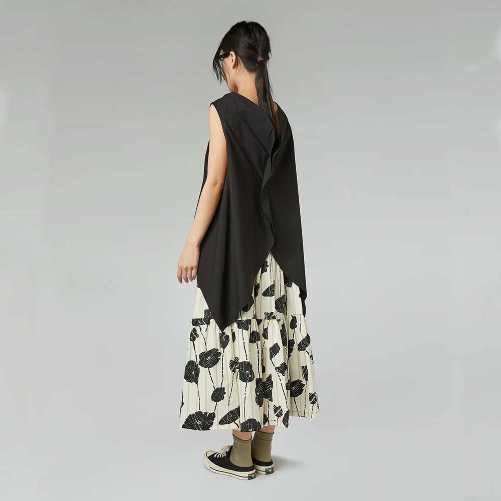 926023side Wendy Trendy βαμβακερή μάξι φούστα με παπαρούνες κωδ. 926023 Ladyfox