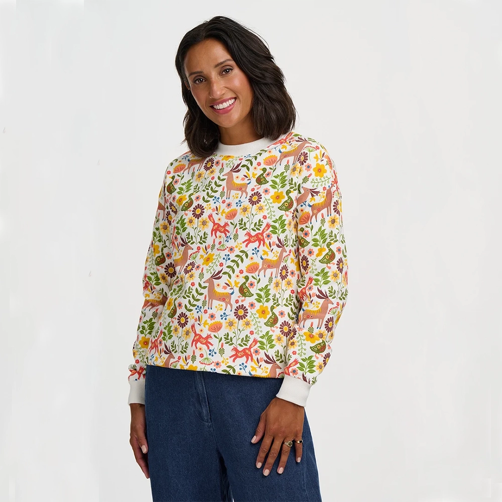 Sugarhill_Brighton_Noah_Sweatshirt_Cream_Forest_side Sugarhill Brighton Noah Φούτερ Cream Forest Folk - Image 3