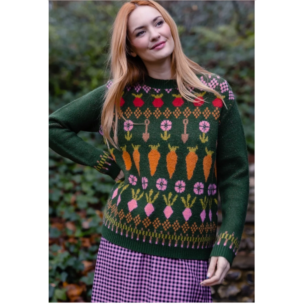 laverne-jumper-groen-koekkenhave-sugarhill-brighton-model nature ugarhill brighton laverne jumper green allotment κυπαρισσι πλεκτο γυναικειο πουλοβερ ladyfox