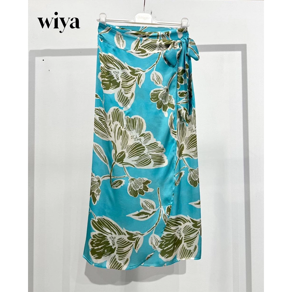 skirt12017blue Wiya κρουαζέ μάξι φούστα τυλιχτή με floral σχέδια κωδ. 12017 Ladyfox